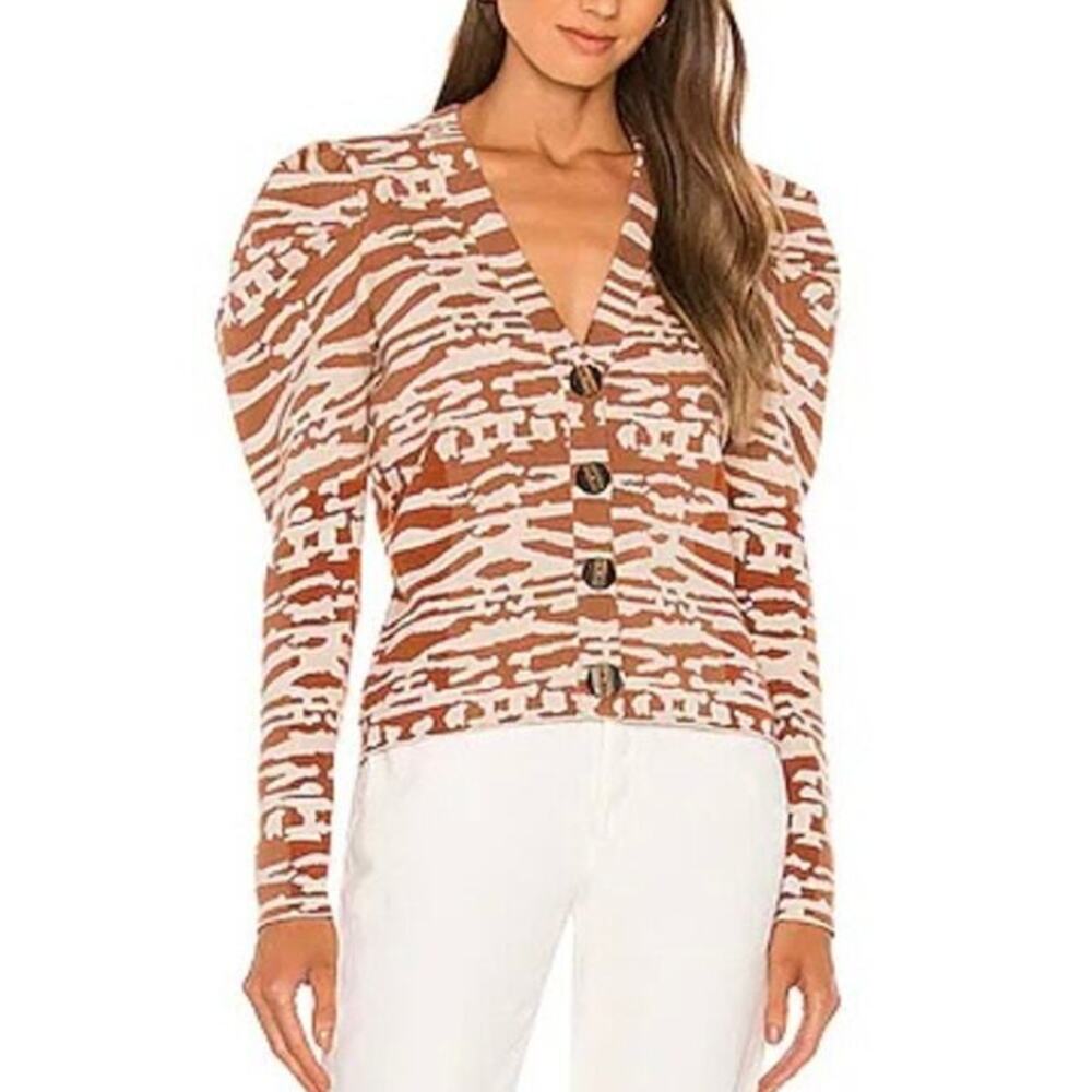 Ulla Johnson Brown and Cream Cardigan